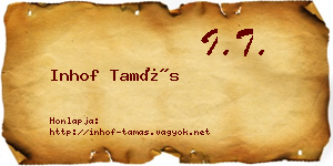 Inhof Tamás névjegykártya
